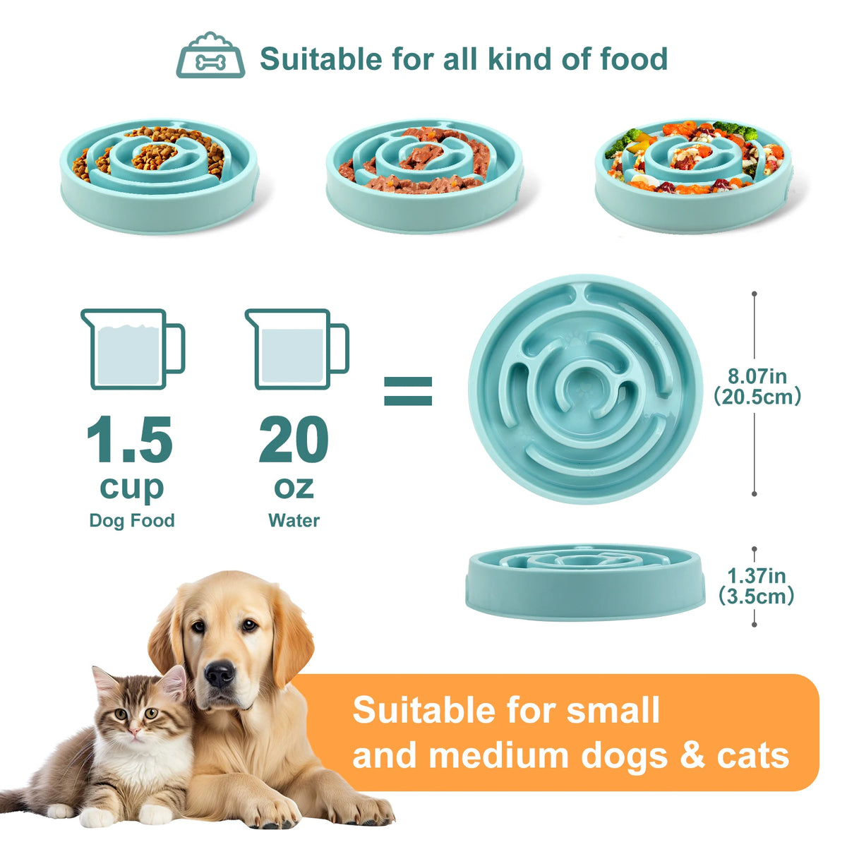 Maze bowl size and capacity diagram