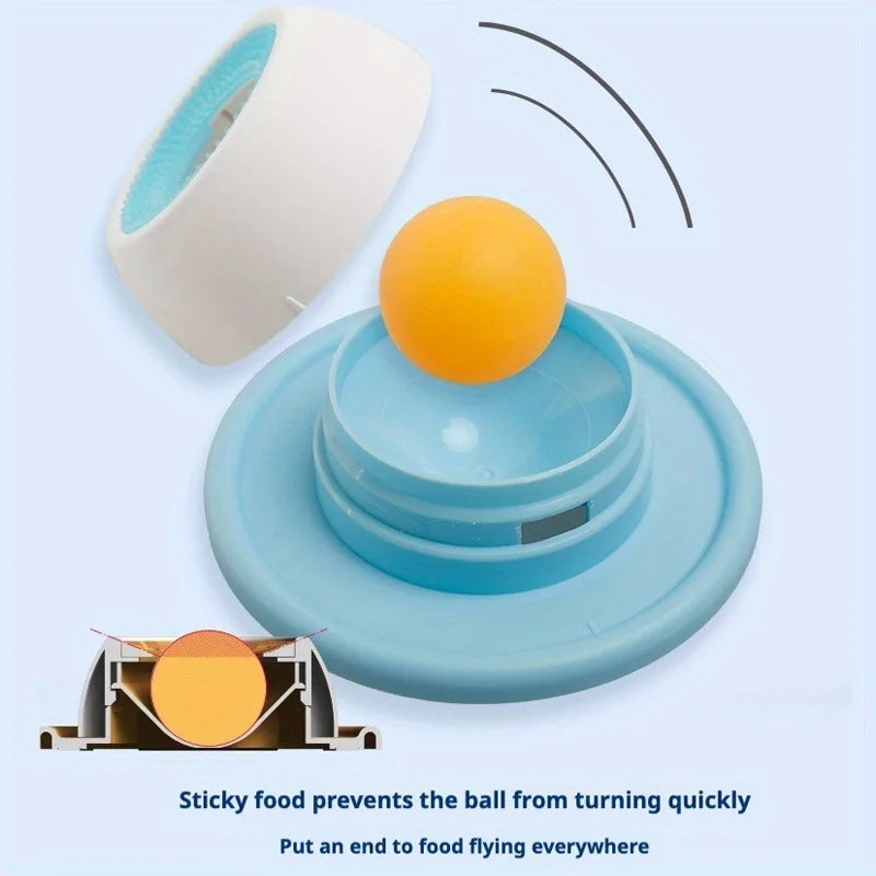 Close-up of the rotating ball on the lick feeder