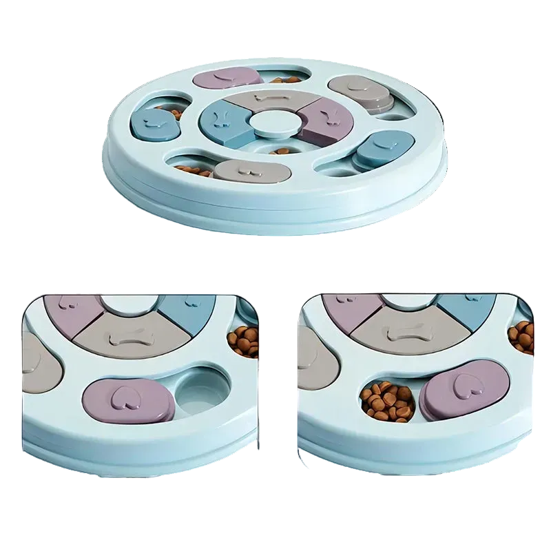 Close-up of the puzzle feeder covers