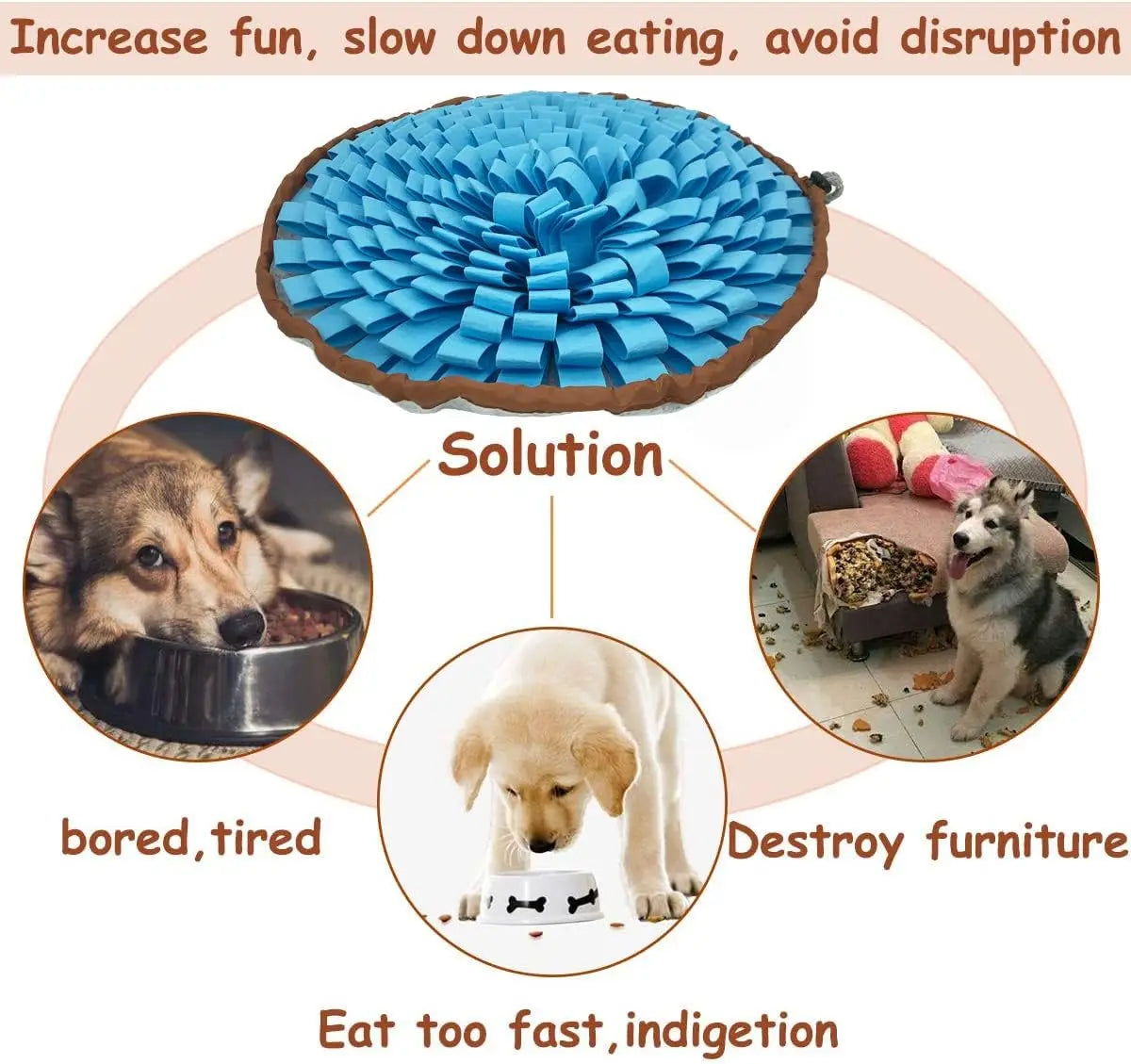 Snuffle mat as a solution for fast eating and boredom