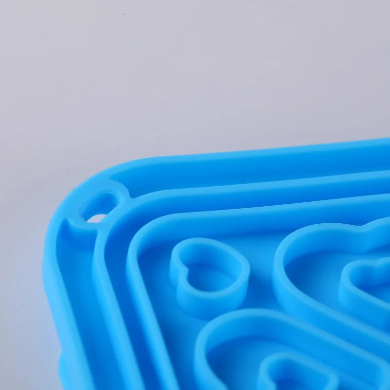 Close-up of the blue lick mat pattern