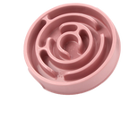 Pink round maze slow feeder bowl