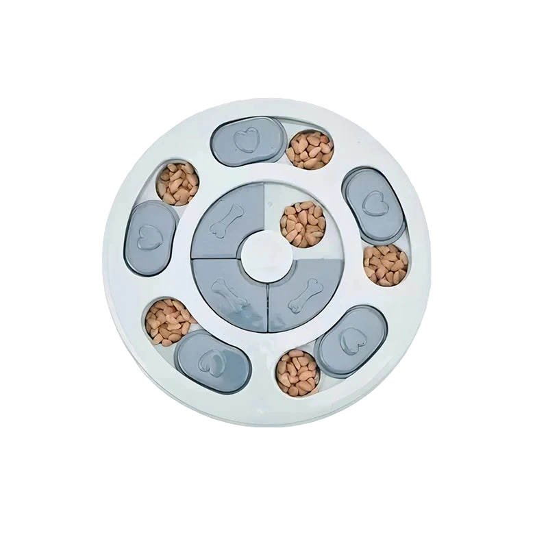 Top view of the round puzzle feeder
