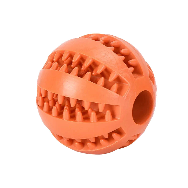 Orange rubber treat ball