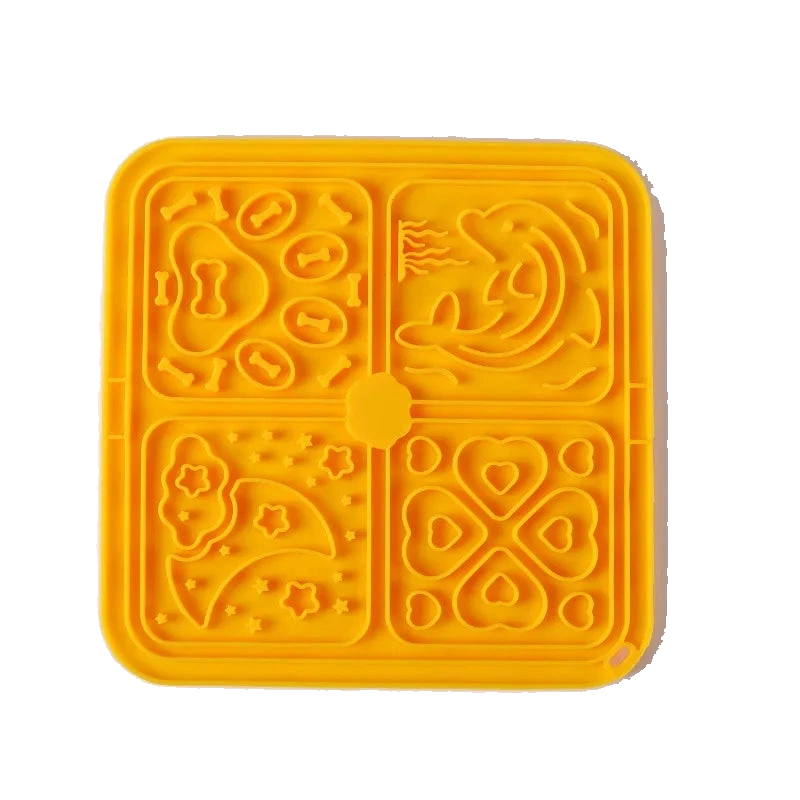 Gold silicone lick mat