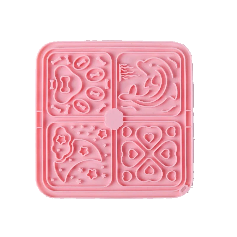 Pink silicone lick mat