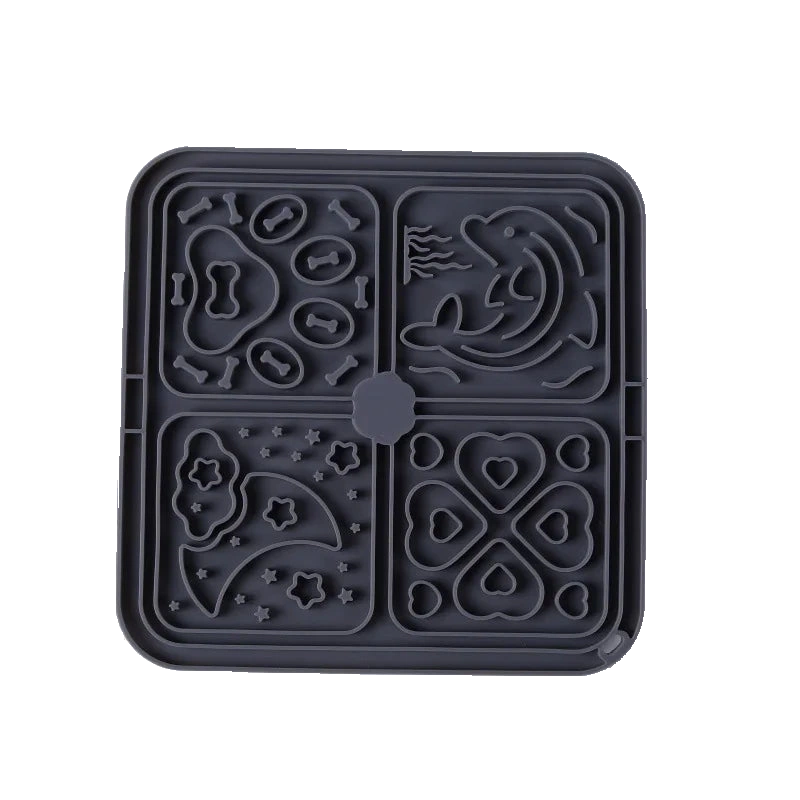 Black silicone lick mat